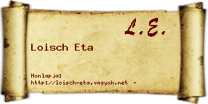 Loisch Eta névjegykártya